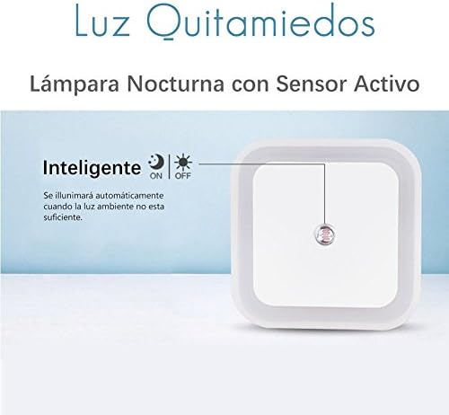 Light QUITAMIEDOS Very Low Consumption with Active Sesor Night Child of Light – A + + 0.5 W LED with European Wall Socket for Bedroom, Hallway etc.