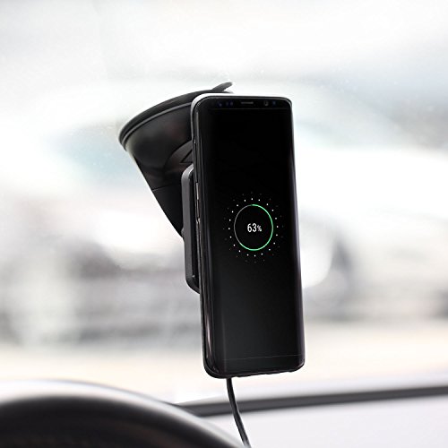 Handyhalterung kabelloses Laden - PITAKA Magnet Wireless Charging Windschutzscheibe Autohalterung [Saugnapf Magmount Qi] 360 Grad Rotation Handyhalter mit Saugnapf fÃ¼r Qi Smartphones