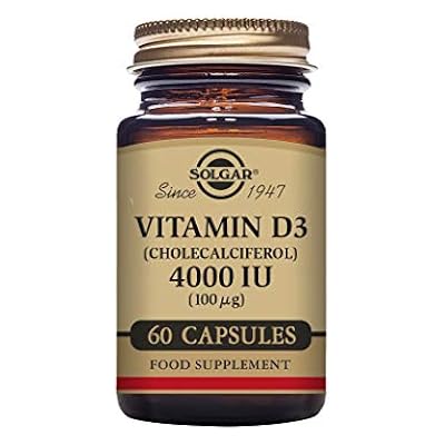 Solgar Vitamin D3 (Cholecalciferol) 4000 IU (100 µg) Vegetable Capsules - Pack of 60
