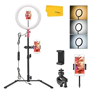 Godox LR120 12 Inch LED Ring Light with Tabletop Light Stand and Phone Clip Macro for Vlogs,YouTube Videos,Live Streaming,Studio Shoot,Selfies,Makeup,Portrait Photography (Pink)