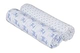 Lässig Einschlag und Mulltuch Swaddle und Burp Blanket X-large 2-er Set, Boys – 120 x 120 cm - 2