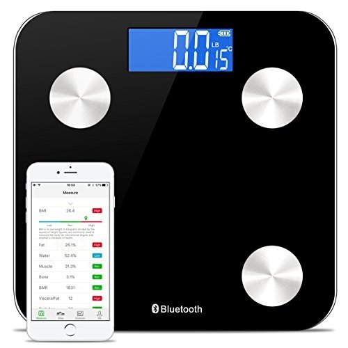 Hesley Digital Bluetooth Bathroom Weighing Scale , Body weight and BMI analyzer with Smartphone App Keepfit (only for Iphone) with advanced step on technology HSE2, 400 lbs/180 Kg RS.1499 (38.00% Off) - Amazon