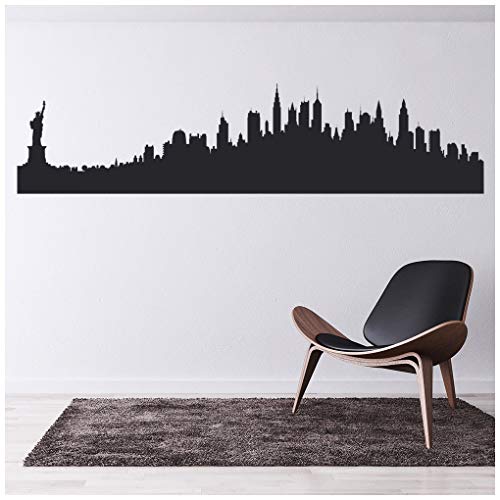 azutura New York, Stati Uniti Adesivo Murale Skyline della città Adesivo Da Parete Soggiorno Camera da letto Home decor disponibile in 5 dimensioni e 25 colori X-Grande Nero
