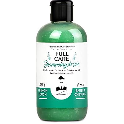 Monsieur Barbier : Shampoing Homme Barbe et Cheveux Sans Sulfate FULL CARE - Produit français 2-en-1 nourrissant, naturel, anti-chute pour un soin complet au parfum santal - 250 mL