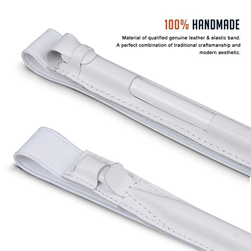 Apple Pencil Halter, Fullmosa® Hochwertige Kunstleder Stifthalter Apple Pencil Hülle Etui mit USB-Adapter-Tasche für iPad Pro 9.7 & iPad Pro 10.5,Weiß - 4