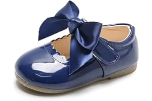 PEARLEAF Kids Girls Ribbon Bow Spanish Wedding Party Girls Mary Jane White Infants Toddler Shoes Size