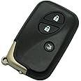 BROVACS Replacement Key Shell + Uncut Blank Emergency Insert Key Compatible with LEXUS 3 Button Smart Keyless Entry Remote Key Case Fob PG428A