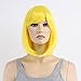 Produktbild stfantasy kurz Perücken für Frauen Kunsthaar Gerade Hitzebeständig 35,6 cm 137 g Bob Wig peluca frei Hair Net + Clips, Gelb