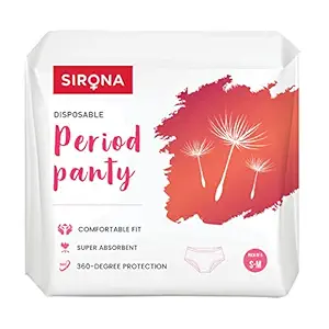 Sirona Disposable Period Panties for Sanitary Protection for Women | S - M (Pack of 5) | Day and Overnight Panties | For Regular Flow | Up to 12 Hours Protection | Sanitary Pads Pant Style