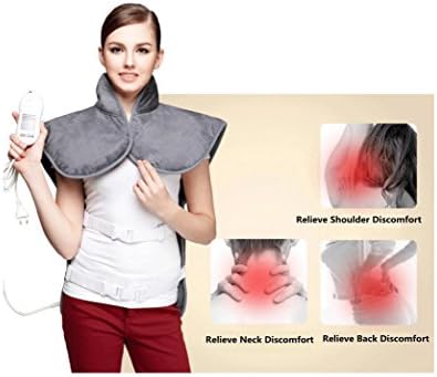 HHBO Electric Heating Vest For Back Shoulder Chest, Far Infrared + Moxibustion Heat, 120W, Gray -Heat Pads For Back Pain, Heat Therapy Wrap To Relieve Body - 3 Temperatures, Full Machine Washable