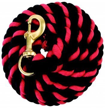 Preisvergleich Produktbild Weaver Leather Hundeleine aus Baumwolle, mit Messingschnappverschluss, Violett / Schwarz, 3 m