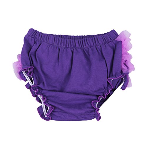 La Vogue Baby Girls Boys Ruffle Pants Knickers Bloomers Nappy Cover (M, Purple)