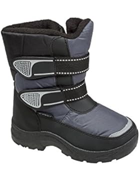 GIBRA® Winterstiefel für Kinder, Art. 4117, warm gefüttert, mit Klettverschluss, schwarz/grau, Gr. 22 - 35