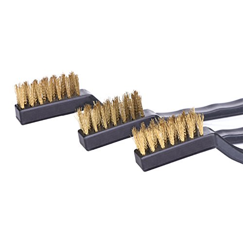 eBoot Mini Drahtbürste Set für Reinigung von Schweißschlacke und Rost, 6 Stück, Messing - 5