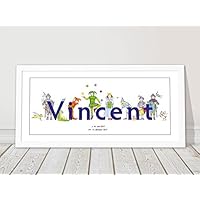 Baby Geschenk Geburt Taufe Patenkind Geburtstag Taufspruch personalisiertes Bild Geburtsgeschenk individuelles Namensbild Kinderzimmerbild