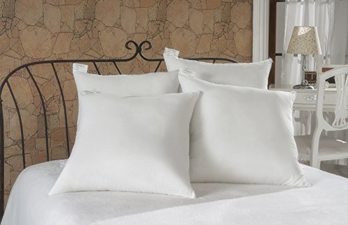 Merino-Betten 4er Set Füllkissen Innenkissen 60 x 60 cm Modell Easy mit Reißverschluss