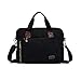 Produktbild FakeFace Herren Satchel Schultasche Umhängetasche aus Canvas Segeltuch Schultertasche Messenger Bag Cross-Body Tasche Laptoptasche 13-14 Zoll iPad 41 x 30 x 9 CM (Schwarz)