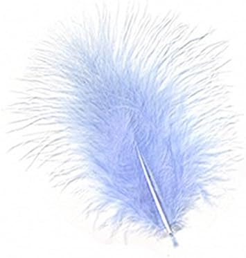 25 LIGHT BLUE Marabou Feathers from CRAZY GRANS 1" - 4"