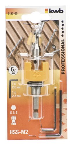 kwb Bohrer für Hartholz 5 mm 512005 (mit Tiefenstop und Senker, für Terrassenbau mit Bangkirai) - 3