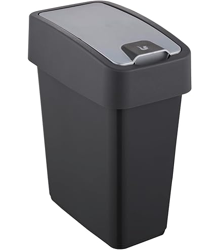SUSTANIA Mülleimer 25 Liter - Schlanker Abfalleimer Mit Schwingdeckel Für Küche Und Büro