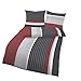 Produktbild IDO Renforcé Bettwäsche 2tlg. Rot Grau gestreift 17709-418-1 Bettwäsche Bettbezug 80x80 cm / 155x220 cm