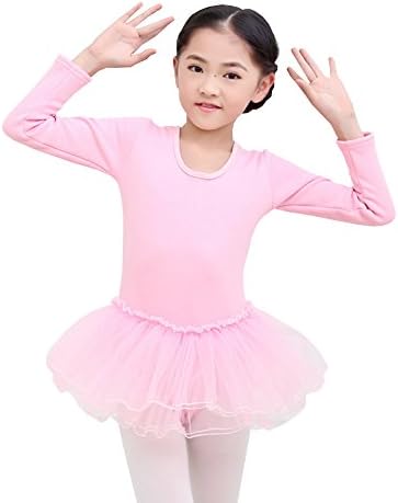 Lisianthus002 Girls' Warm Thick Gymnastics Ballet Leotard Dress 3-4T Pink