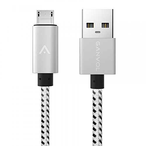 Ganvol 3m Lange Premium Micro USB auf USB Kabel mit Metallstecker + Nylonmantel Lade- und Datenkabel für Android, Samsung, HTC, Huawei, Motorola, Nokia, LG, HP, Sony, Blackberry und mehr