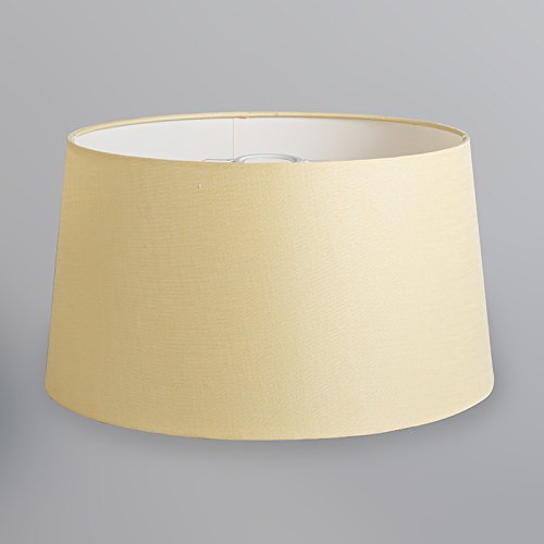 QAZQA Leinen Lampenschirm 40cm rund DS E27 leinen creme , Rund konisch Schirm Pendelleuchte, Schirm Stehleuchte, - 3