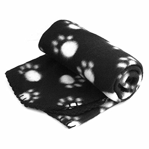 GOOTRADES 1 Stk Tatzen Druck Haustier Hunde Katzen Welpen Weiche Decken Matten Abdeckungs Kissen (Schwarz)