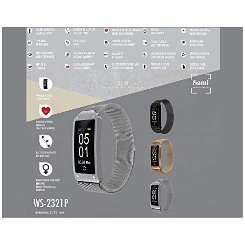 Clock Fx Smartband Actividad Sami Slim Plata ws-2321P