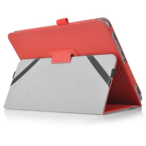 ASUS T101HA hülle, IVSO hochwertiges PU Leder Etui hülle Tasche Case – mit Standfunktion, super 360° Anti-Wrestling, ist für Asus T101HA-GR004T / GR001T / GR005T / GR007T 10.1 Zoll Tablet-PC perfekt geeignet (Für Asus T101HA, Rot) - 6