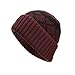 Produktbild ODJOY-FAN Frau Männer Einfarbig StrickmützenHerbst Winter Warm Absicherungskappe Knit Hut Ausgebeult Weben Häkeln Mützen Wolle Stricken Ski Caps Casual Stricken Kappen (Wein, 1 PC)