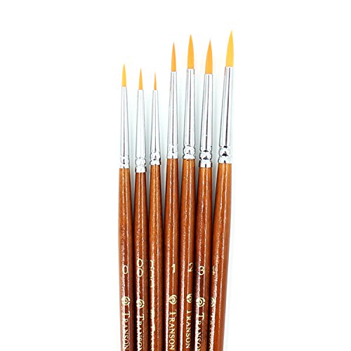 7-teilig Künstler Pinsel Fein Pinsel für Acryl Aquarell Ölgemälde, braun - 2