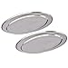 Produktbild Gluecksshop Satz mit Edelstahl, Partyplatten, Serviertablett ovales Serviertablett - in unterschiedlichen Größen| Hochglanzpoliert ovale Platten (50 cm Oval 2 STK.)