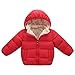 Produktbild CLOOM Kinderjacke Winterjacke Cashmere Daunen Baumwolle Abschwächen Sportjacke Kinder Daunenmantel Daunenjacke Steppjacken Mit Kapuze Down Jacket Warme Mäntel Winterjacke Kunstpelz (90, Rot)