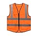 Produktbild OULII Sicherheitswesten reflektierende Warnweste mit Reißverschluss und Taschen für Verkehr Bau Workers (Orange)