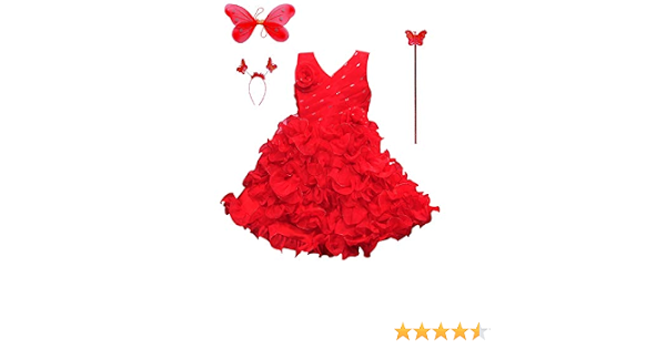 SRM Angel Pari Frock Red for Girls (3-4 