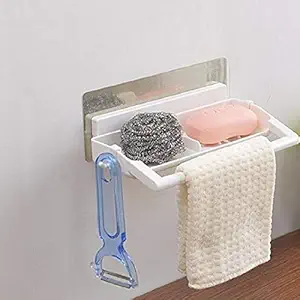 VelKro Bathroom Towel Bar Plastic Water Bottle Storage Rack (Small, White)