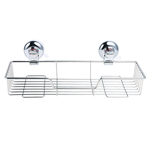 Homdox Edelstahl-Saugnäpfe Badezimmer Cddies Rechteck Dusche-Wand-Regale Küche-Speicher-Korb - 2