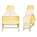 TecTake Wooden baby cot bed nursery furniture baby cotbed toddler bed with matress