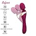 Produktbild SOFANS Vibratoren für sie Double Motor Wand Massager Vibrator beitseitig verwendbar Klitoris Nippeln Hoden Vagena Anus Glans Stimulationen Sexspielzeug Massagegerät 8 Vibrationsmodi 3 Stoßmodi