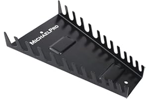 MichaelPro MP014031 12-Piece Magnetic Spanner Organiser, Spanner Holder, Spanner Rack, Magnetic Tool Holder, Tool Rack for Tool Drawer, Tool Storage, Tool Organiser Wall Mounted