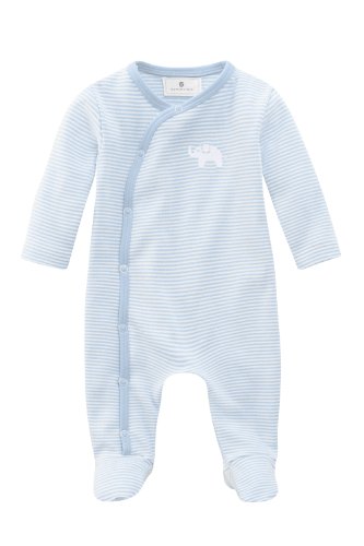 Bellybutton Romper Suit with Feet (White/ Light Blue Striped, 4 - 6 Months)