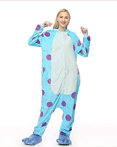 Molly Kigurumi Pijamas Traje Disfraz Animal Adulto Animal Pyjamas Cosplay Homewear L Azul Blanco