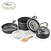 Produktbild Camping Kochgeschirr Töpfen, Queta 10 Pcs Aluminium Campinggeschirr Outdoor Kochset Kochtopf Set Kochen Ausrüstung Kochset für 2-3 Personen