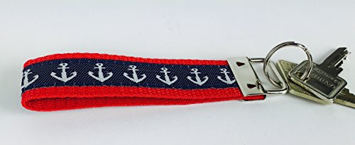 Schlüsselband Anker maritim Schlüsselanhänger rot oder blau (rot/blau) - 2