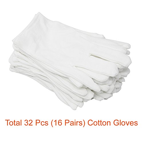 Paxcoo 16 Parr Weiße Baumwollhandschuhe große - 2