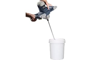 BAZARGAME Agitatore per malta da 1400 W, mescolatore per malta di colore, per calcestruzzo, a 6 marce, in metallo, per uso industriale e domestico