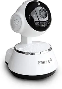 smars Wifi 720p HD 1MP 360 Viewing Area Security Camera, White