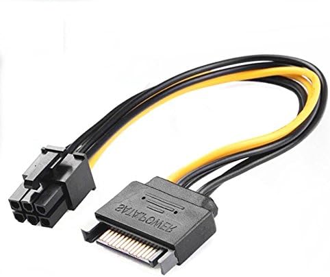 Maxxi PCI Express Sata Power Cable, 20cm Sata 15 pin to 6pin PCI Express Card Female PCIE Graphics Video Card Power Cord